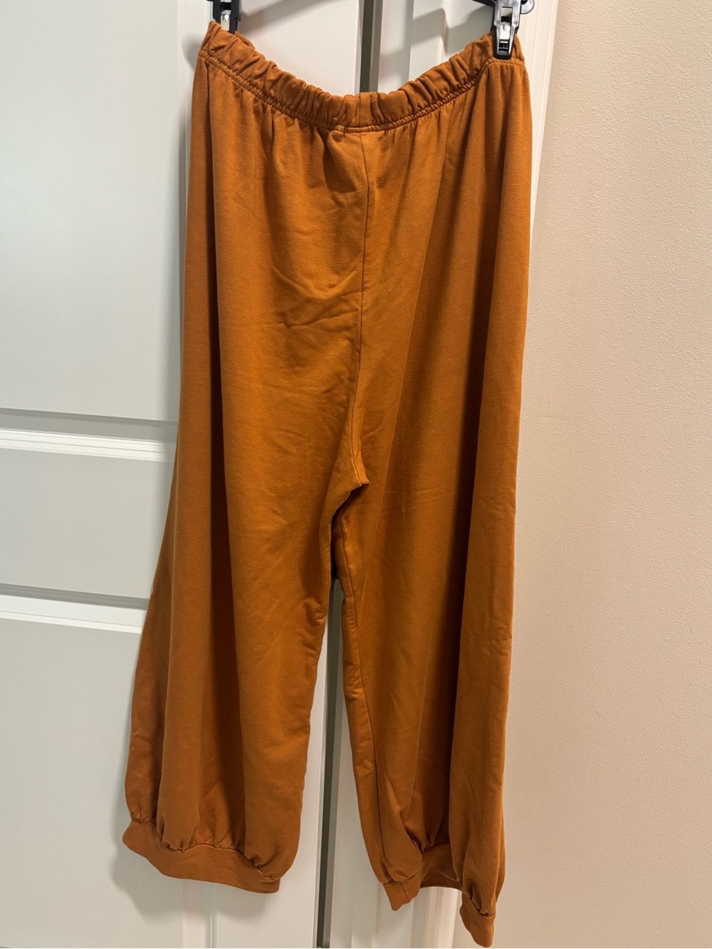 Bryn Walker Wyatt Pant Nutmeg Bamboo Cotton Knit Wide Leg Crop Pull-On Pants